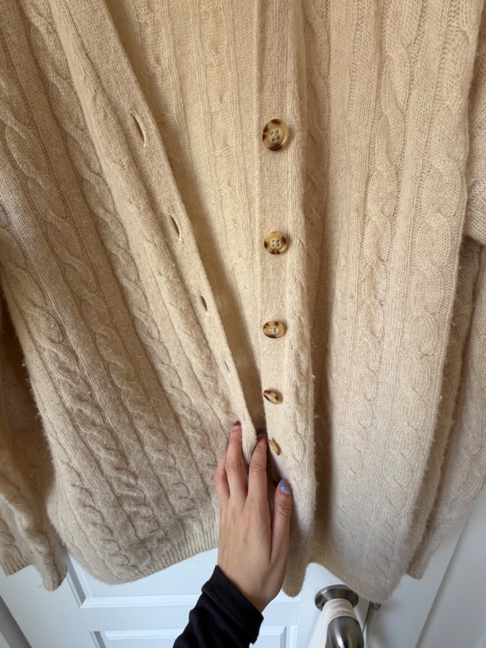 Reformation Giusta Oversized Cashmere Cardigan Eco Beige - Size XS - Picture 4 of 5